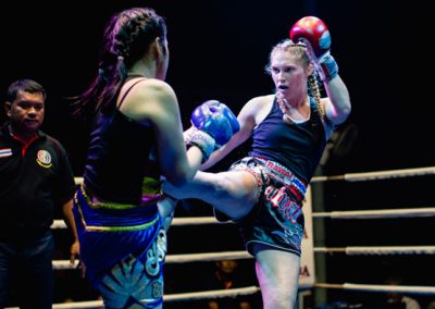 female muay thai fight