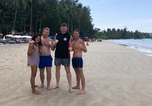 at the beach in khao lak