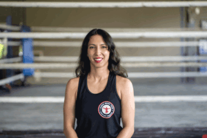 female muay thai teacher